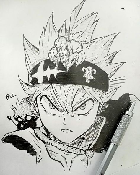 Asta Drawings Pencil, Asta Sketches, Asta Black Clover Sketch, Asta Drawings, Black Clover Drawing, Tattoo Coloring Book, Anime Kitten, Naruto Sketch Drawing, Pencil Sketch Images