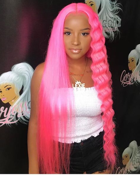 Hey Lexie, Extreme Hair Colors, Mermaid Hair Color, Glueless Wig, Frontal Hairstyles, Pink Wig, Ombre Wigs, Human Virgin Hair, Mermaid Hair