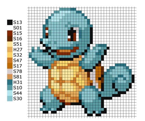 Grille Pixel Art, Pixel Pokemon, Pixel Art Minecraft, Pokemon Pixel, Pokemon Cross Stitch, Modele Pixel Art, Pokemon Bead, Cross Stitch Pattern Maker, Pixel Art Pokemon