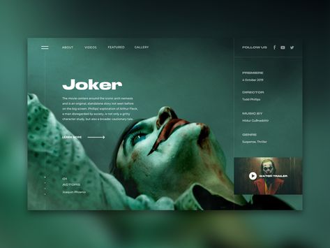 Movie page concept promo concept clean website webpage website design web ui typography design Web Presentation, Clean Web Design, Creative Web Design, Design Websites, Webpage Design, Web Inspiration, Web Layout Design, Website Layout, Web Layout