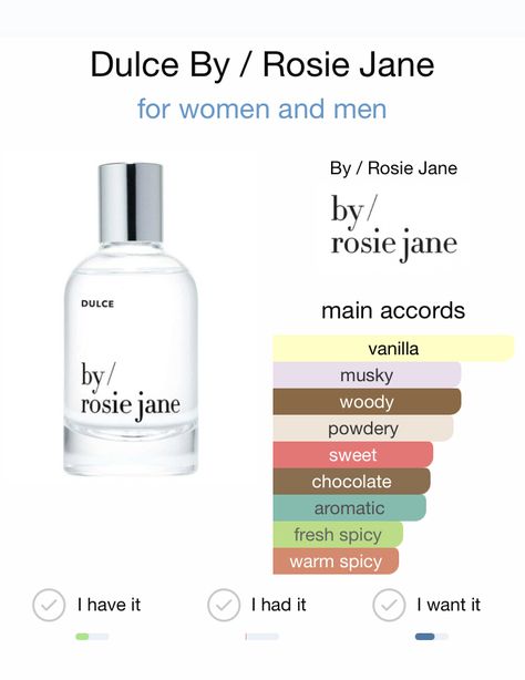 Rose Scent Combo, Rose And Vanilla Perfume, Rose Perfume Aesthetic, Dulce Rosie Jane, Rosie Jane Perfume, Cologne Recipes, By Rosie Jane, Clean Perfume, Fragrances Perfume Woman