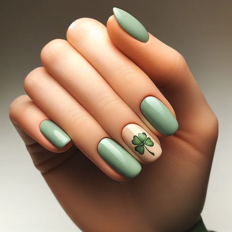 Green St Paddy’s Day Nails, Almond St Patrick Nails Ideas, Lucky Nail Art, Lucky Charms Nails St Patrick's Day, Saint Paddy’s Day Nails, At Paddys Day Nails, St Patrick’s Day Nails Simple, Lucky Nails Design, Saint Patricks Day Nails Gel