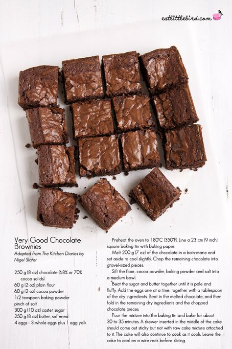 very-good-chocolate-brownies-recipe Best Chocolate Brownies, Best Chocolate Brownie Recipe, Small Recipes, Chocolate Brownies Recipe, Resep Brownies, Entertaining Food, Brownies Recipe Homemade, Delish Desserts, Nigel Slater