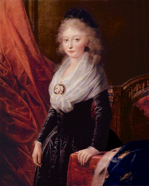 1796 Marie Thérèse de Bourbon by Heinrich Friedrich Füger (Hermitage) | Grand Ladies | gogm French Royalty, Maria Theresa, French History, European Royalty, French Revolution, Charlotte North Carolina, European History, Louis Xvi, Marie Antoinette