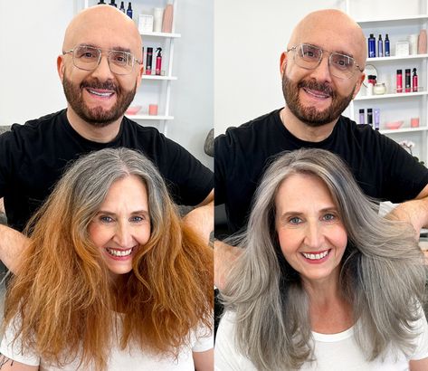 Jack Martin Colorist Gray Formula, Jack Martin Colorist Gray, Jack Martin Colorist, Gray Blending, Grey Hair Color Silver, Jack Martin, Hair Transition, Balayage Technique, Silver Shampoo