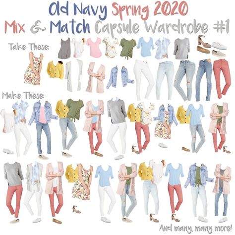 Old Navy Spring 2020 Outfits, Colored Wardrobe, Teacher Capsule Wardrobe, Magnesium Foods, Clothing Capsule, Navy Outfits, Outfit Capsule, Maternity Capsule Wardrobe, Style Capsule