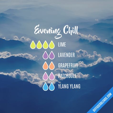 Evening Chill - Essential Oil Diffuser Blend Relaxing Evening Diffuser Blend, Chill Essential Oil Blend, Evening Essential Oil Blends, Chill Diffuser Blend, Evening Essential Oil Diffuser Blends, Evening Diffuser Blends, Oils For Energy, Eo Blends, Helichrysum Essential Oil