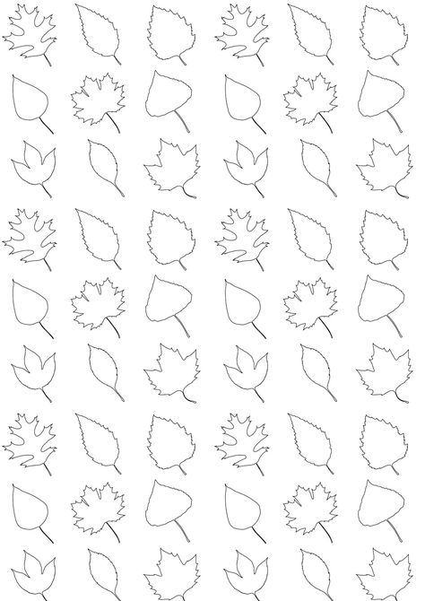 Leaves Template Free Printable, Leaves Coloring, Fall Leaf Template, Royal Icing Templates, Printable Leaves, Free Printable Planner, Royal Icing Transfers, Cake Templates, Free Printable Planner Stickers