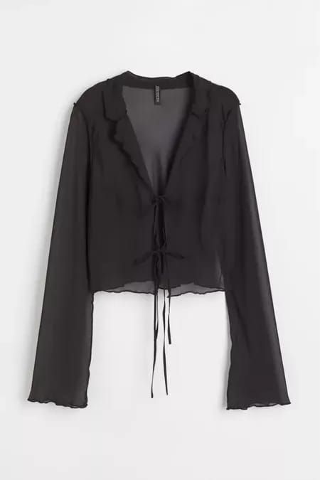 Black Blouse Outfit, Black Chiffon Blouse, Short Blouse, Chiffon Tops Blouses, Chiffon Tank Tops, Short Blouses, Tie Blouse, Blouse Outfit, Chiffon Blouse