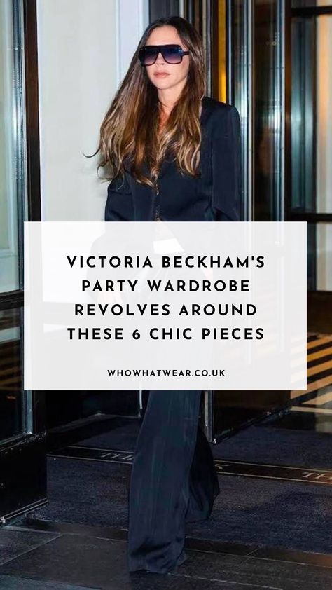 Wondering what to wear for the parties, dinners, and events this season? We're copying Victoria Beckham's party outfits for a luxe lesson in festive style. Celebrity Dinner Outfit, Midnight Party Outfit, Pinstripe Trousers Outfit Aesthetic, Victoria Beckham Aesthetic, Victoria Beckham Summer Style, Party Outfit Women Classy, Dinner Event Outfit, Fashion Designer Outfits Style, Cocktail Party Outfit Pants