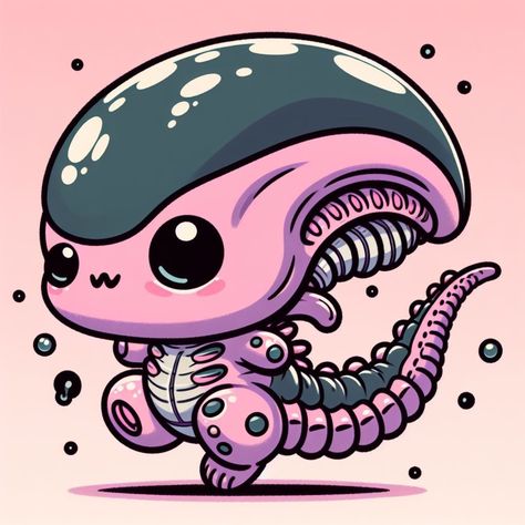 Baby Xenomorph, Alien Movie Art, Cute Xenomorph, Chibi Alien, Xenomorph Art, Aliens Movie Art, Aliens Xenomorph, Alien Movies, Oddities Decor