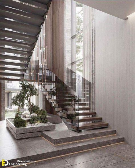 Discover the Ultimate Under Stair Garden Makeover Ideas Luxury Stairs, تحت الدرج, Stairs Railing, Staircase Interior Design, Luxury Staircase, Modern Stair Railing, Staircase Design Modern, Stairs In Living Room, Stairs Design Interior