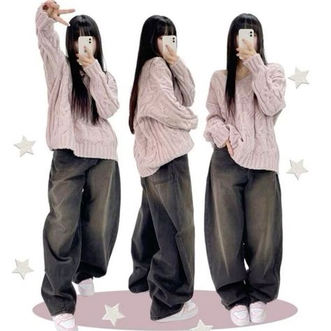 Outfits With Baggy Pants, Sawako Fits, Sawako Style, Outfits Y2k, Baggy Pants, الرسومات اللطيفة, Dream Clothes, Fall Winter Outfits, Aesthetic Outfits