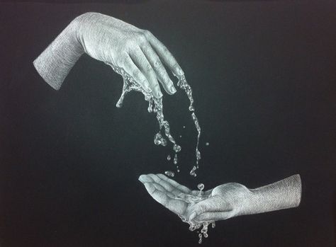 Dripping Hand, Tumblr Tattoo, Water Dripping, Dripping Water, Art Writing, Water Drip, Water Drawing, Peter Gabriel, Hand Reference