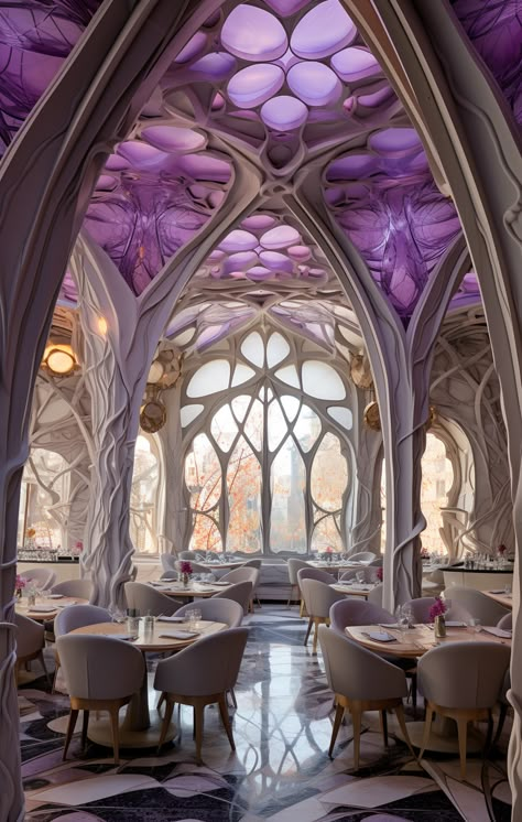 Futuristic Ballroom, Dreamy Architecture, Tech Building, Ballroom Design, Art Nouveau Arquitectura, Character House, Dream House Modern, Modern Art Nouveau, Kingdom Castle