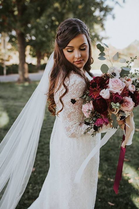 Pink And Burgundy Wedding Flowers, Blush Pink And Burgundy Wedding, Pink And Burgundy Wedding, Burgundy Wedding Flowers, Tulsa Wedding, Pink And Burgundy, Blush Bouquet, January Wedding, Blush Wedding Flowers