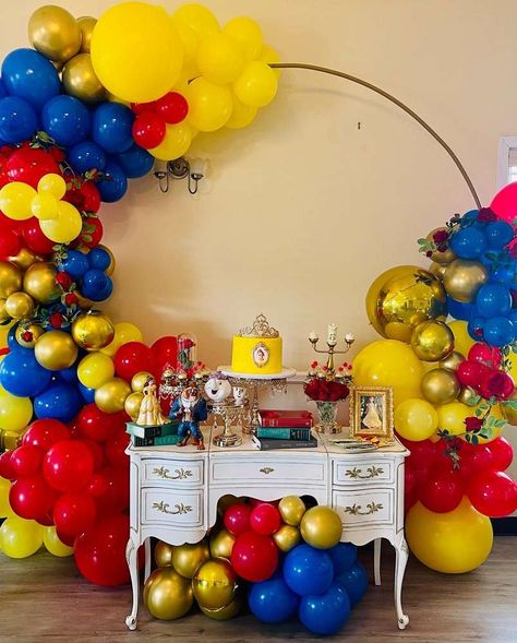 Beauty And The Beast Birthday, Belle Birthday Party, Beauty And Beast Birthday, Baby Gender Reveal Party Decorations, Beauty And The Beast Theme, Belle Birthday, Beauty And The Beast Party, Girls Birthday Party Themes