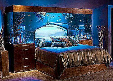 I want a bed exactly like this! Except a little higher & bigger around with salt water fish! Some day! ;) Fish Tank Bed, Aquarium Bed, Unusual Beds, Unique Bed Design, Amazing Aquariums, Cool Fish Tanks, Home Aquarium, Aquarium Design, Design Room