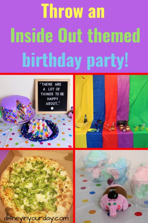 An Inside Out birthday party - Disney in your Day Inside Out Birthday Party, Inside Out Birthday, Disney Parties, Disney Movie Night, Budget Party, Disney Birthday Party, Disney Theme Party, Disney Souvenirs, Reunion Ideas