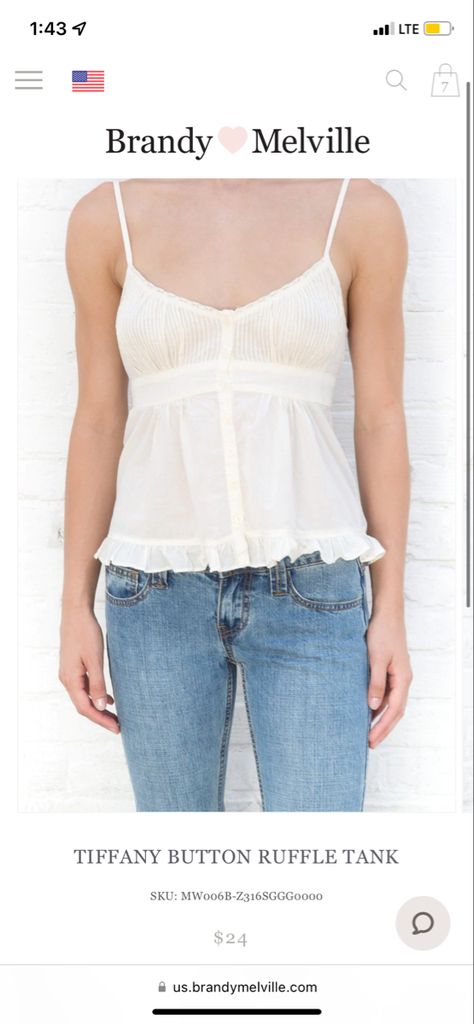 Brandy Melville, Brandy, Camisole Top, Spaghetti Strap, Adjustable Straps, Spaghetti, Tank Tops, Women's Top