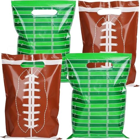 Amazon.com: chiazllta 50 Pcs Football Party Bags Football Plastic Goodie Bags Favors Rugby Sports Theme Treat Bags Gift Bags Decorations for Game Day Sports Events Birthday Party : Health & Household Football Goody Bag Ideas For Players, Football Snack Bags, Football Goody Bags, Football Party Treats, Football Party Bags, Birthday Party Gift Bags, Football Favors, Football Themed Party, Football Party Favors