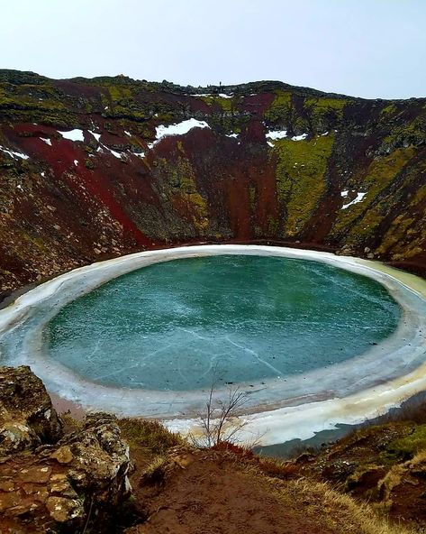 Kerid Crater Lake, Kerid Crater Iceland, Icelandic Nature, Iceland Volcano, Iceland Nature, Iceland Landscape, Adventure Landscape, Theme Nature, Crater Lake