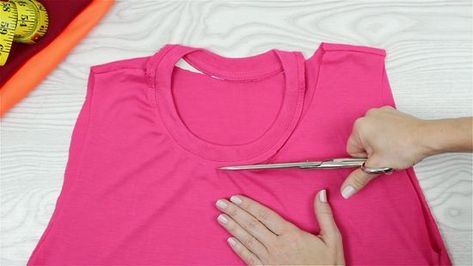 4 Ways to Cut a Tank Top - wikiHow Make T Shirt Into Tank Top, Cut A Tshirt Into Tank Top, How To Make A Shirt Into A Tank Top, How To Make A Tank Top Smaller, Turn A T Shirt Into A Tank Top, How To Cut A T Shirt Into A Tank Top, Turn T Shirt Into Tank Top, How To Cut A Tshirt Into A Tank Top, Tshirt Into Tank Top Diy