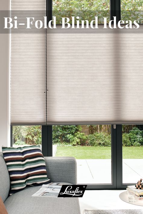 Window Styling, Blinds For Bifold Doors, Curtains Style, Modern Window Treatments, Best Blinds, Plain Curtains, Rustic Curtains, Living Room Windows, Home Curtains