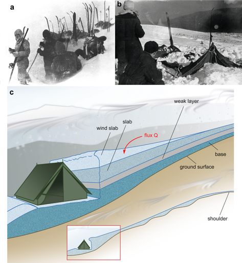 Mechanisms of slab avalanche release and impact in the Dyatlov Pass incident in 1959 | Communications Earth & Environment Snow Avalanche, Dyatlov Pass, Normal Force, Trigger Mechanism, Earth Environment, Unsolved Mystery, Differential Equations, Tent, Art