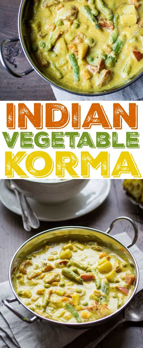 Creamy Indian Vegetable Korma - The Wanderlust Kitchen Subji Recipe, Vegetables Stew, Vegetable Korma Recipe, Creamy Coconut Sauce, Vegetable Korma, Butter Paneer, Potatoes Tomatoes, Korma Recipe, Diy Easy Recipes