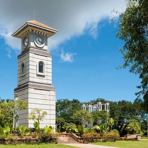 The historical clock tower of #Labuan was first built in 1906 #Malaysia #Borneo CE Photo Arch Doorway, Tower Building, Time Stood Still, Labuan, Old Clocks, Waterpark, Tick Tock, Clock Tower, Historic Buildings