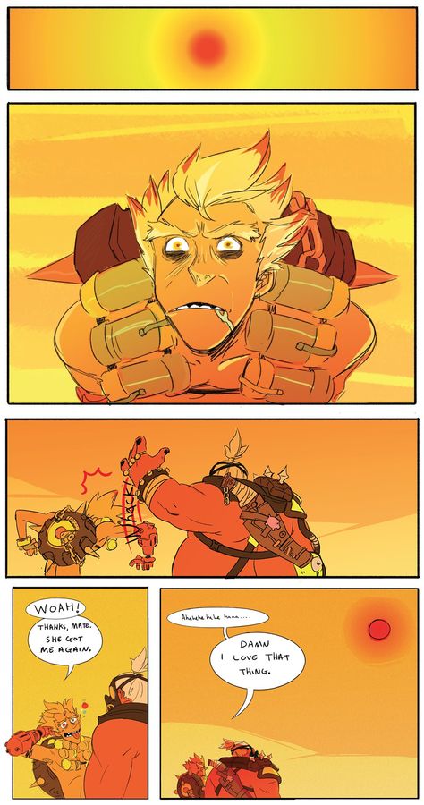 Of course Junkrat finds the sun glorious! Overwatch Junkrat Fanart, Roadhog X Junkrat, Junkrat X Roadhog, Junk Rat, Junkrat Fanart, Jamison Fawkes, Junkrat And Roadhog, Overwatch Funny, Overwatch Memes