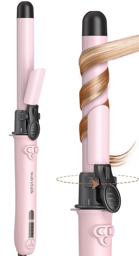 PRICES MAY VARY. Save time - Wavytalk 1 inch rotating curling iron swiftly crafts enduring beachy waves. Activate the auto-rotation feature by pressing the arrow button, enhancing the effectiveness of hair styling on both sides flawlessly. Secure each lock elegantly with the hair clips and adjust the rotation direction seamlessly using the arrow button. Merely pause for 3-4 seconds, and indulge in the embrace of captivating beachy waves. Effortless - no need for extensive curling skills, as auto Best Curling Iron, Ribbon Curls, Automatic Curling Iron, Rotating Curling Iron, Effortless Waves, Summer Hair Trends, Curling Hair, Mermaid Waves, Barrel Curling Iron