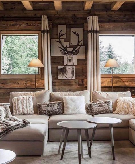 Chalet Design, Modern Mountain, Snow Mountain, Mountain House, Studio Decor, Sectional Couch, Vacation Home, Blinds, Cottage