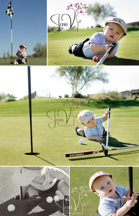 start him early! | scottsdale baby photography | phoenix newborn & family storytelling photography Golf Course First Birthday Pictures, Golf Birthday Photoshoot, 1st Birthday Golf Pictures, One Year Old Golf Photoshoot, Hole In One First Birthday Pictures, Golf First Birthday Pictures, Golf 1st Birthday Photoshoot, Hole In One Photo Shoot, Golf First Birthday Photoshoot