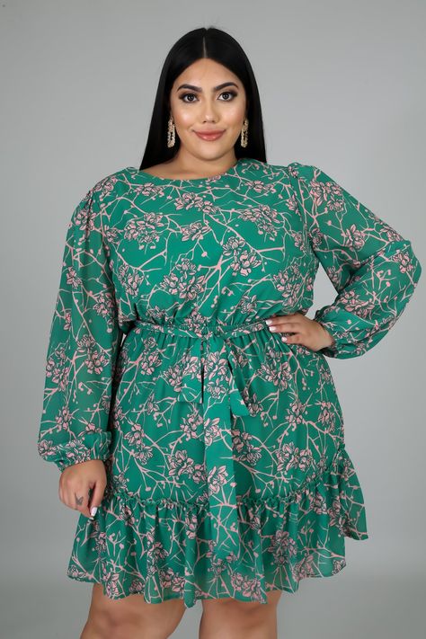 Full Figure Dress, Gitionline Plus Size Dress, Big Women Fashion, Figure Dress, Waist Sash, Badass Style, Spring Blossom, Full Figured, Animal Kingdom