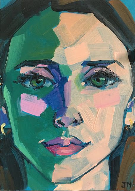 Jessica Miller Paintings: Half-Hour Portrait Face Planes, Kunst Inspo, Jessica Miller, Painted Portraits, Abstract Portrait Painting, Art Faces, Portraiture Painting, Posca Art, Batik Art