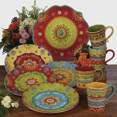 Fiesta Ware Tapered Mugs, Plates And Bowls Set Colorful, Mexican Color Furniture, Colored Plates Sets, Mexican Inspired Kitchen Dinnerware Sets, Mexican Kitchen Furniture, Mexican Furniture Kitchen, Mexican Kitchen Decor, Plates And Cups