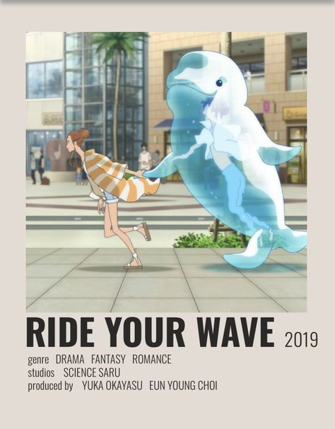 Ride Your Wave Poster, Ride Your Wave Icon, Ride Your Wave, Waves Icon, Wave Poster, Minimalist Posters, Waves Wallpaper, Anime Canvas Art, Anime Recommendations