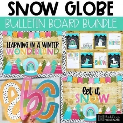 Winter bulletin board | TPT Bulletin Board Sayings, Winter Classroom Decorations, Winter Snow Globe, January Bulletin Boards, Cute Bulletin Boards, Winter Door Decorations, Winter Bulletin Boards, Christmas Bulletin Board, Christmas Bulletin