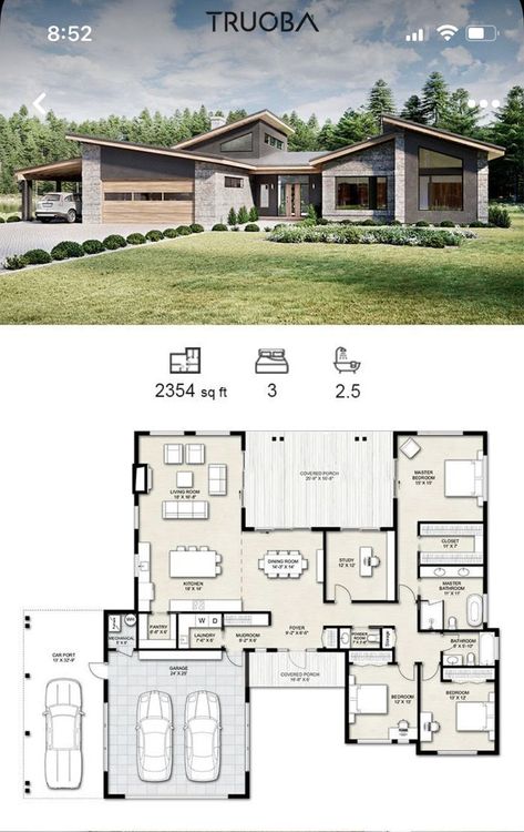 300k House Plans, House Design 10x20, Scandinavian Floor Plans, Modern House Floor Plan, Two Story House, Building House Plans Designs, Building Plans House, Architectural Floor Plans, Sims House Plans