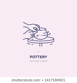 Handcraft Logo Design, Pottery Branding Design, Pottery Clipart, Pottery Logo Design Ideas, Pottery Tattoo Ideas, Ceramic Logo Design, Pottery Logos, Pottery Icon, Pottery Logo Design