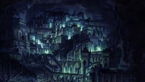 Seraph of the End anime series-The underground Vampire city Part 3 ... Dwarven City, Cave City, Underground Cities, Dark City, Seraph Of The End, Fantasy City, Owari No Seraph, Fantasy Setting, Fantasy Places