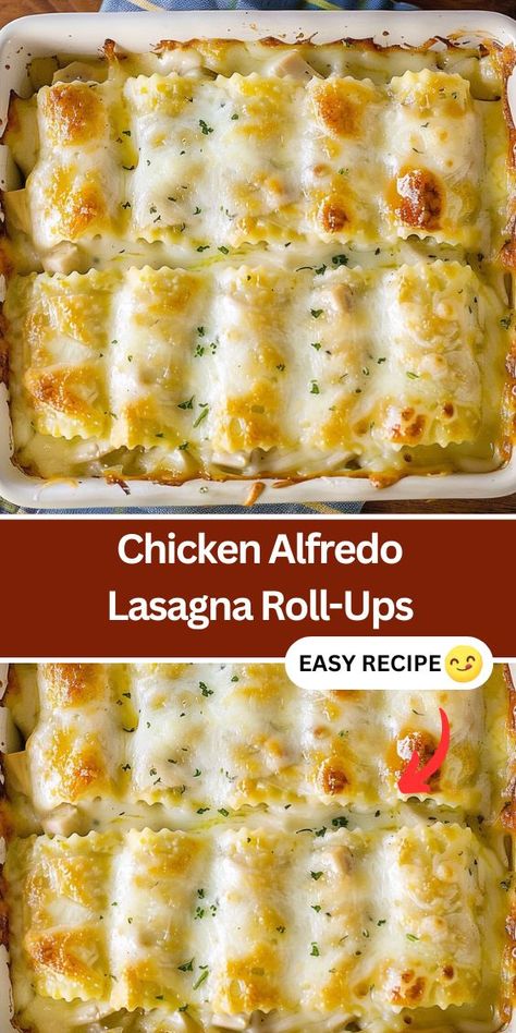 Make Ahead Chicken Alfredo Bake, Chicken Alfredo Wraps, Lasagna Chicken Roll Ups, Lasagna With Alfredo Sauce, Alfredo Chicken Lasagna, Chicken Recipes Italian, Chicken Alfredo Roll Ups, Chicken Alfredo Lasagna Rolls, Lasanga Recipe