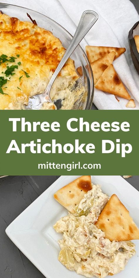 Cheese Artichoke Dip, Artichoke Dip Bites, Baked Artichoke Dip, Artichoke Dip Easy, Hot Artichoke Dip, Cream Cheese Appetizer, Baked Artichoke, Sour Cream Dip, Artichoke Dip Recipe