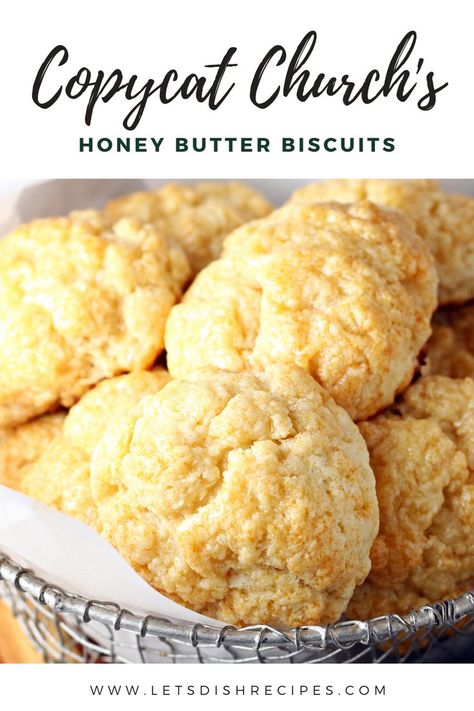 Copycat Church's Honey Butter Biscuits Simple Sweet Bread Recipe, Honey Butter Biscuits, Drop Biscuits Recipe, Honey Butter Chicken, Butter Biscuits, Breakfast Bread Recipes, Artisan Bread Recipes, Drop Biscuits, Easy Holiday Recipes