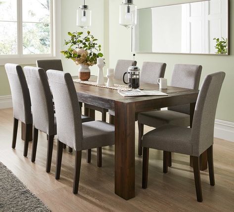 $599 fantastic furniture. Kingston 8 Formal Dining Room Sets, 8 Seater Dining Table, Timber Dining Table, Brown Dining Table, Dining Room Table Decor, Dining Room Table Set, Fantastic Furniture, Square Dining Tables, Dining Table Design