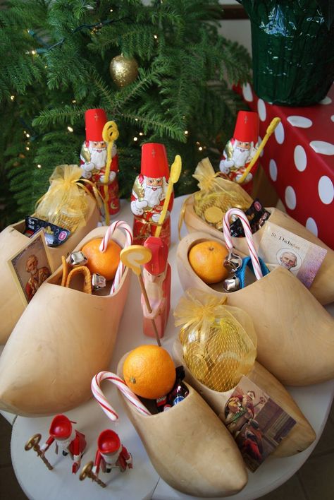 Happy Saint Nicholas day from our home to yours! In case anyone is interested... :: Wooden clogs came from my childhood whe... St Nicholas Day Ideas, Holiday Europe, St Nicholas Day, Chocolate Santa, Jesse Tree, Saint Nicolas, 12 December, German Christmas, Saint Nicholas