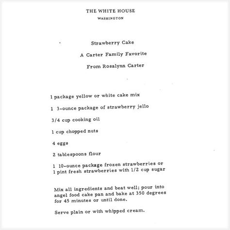 Rosalynn Carter's Strawberry Cake Recipe Stands the Test of Time Simple Strawberry Cake, Strawberry Cake Recipe, Summer Cake Recipes, Angel Food Cake Pan, Strawberry Cream Cakes, Paula Dean, Strawberry Season, Strawberry Cake Recipes, Strawberry Jello