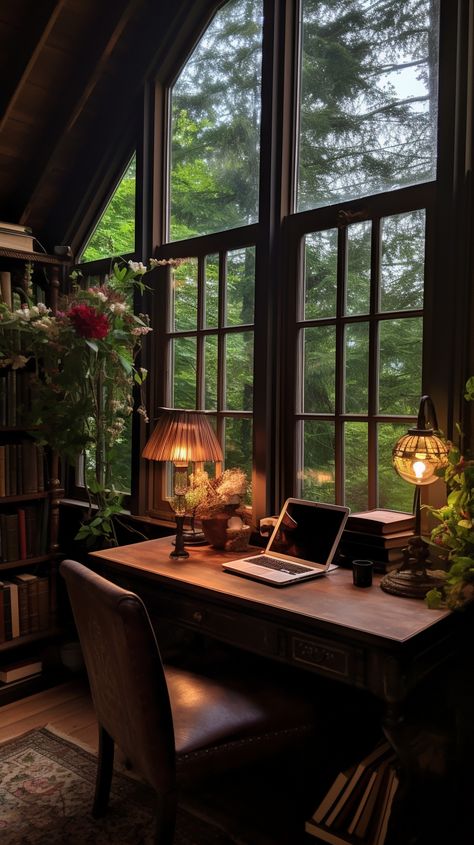 Author life - author marketing tips. Fantasy home office for full-time author. Learn how to become a full-time author on TikTok today! www.AlyneDigital.com Rich Author Aesthetic, Author Life Aesthetic, Author Aesthetic, Author Life, Writers House, Author Marketing, Fantasy Homes, Life Aesthetic, Aesthetic Home